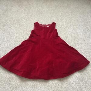 Sweet Heart Rose Red Velvet Holiday Party Dress Girls Size 3 T White Tule Lined